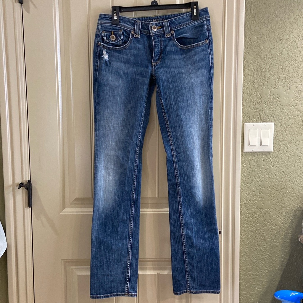 Womens Distressed Straight Jeans By Banana Republic Brand Euc